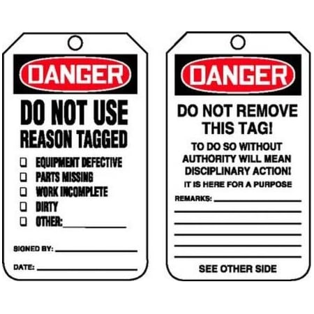 OSHA DANGER SAFETY LABEL DO NOT USE MDT184CTP